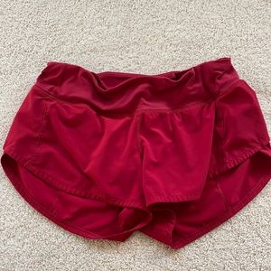 COPY - Lululemon red speed up shorts 2.5 inseam